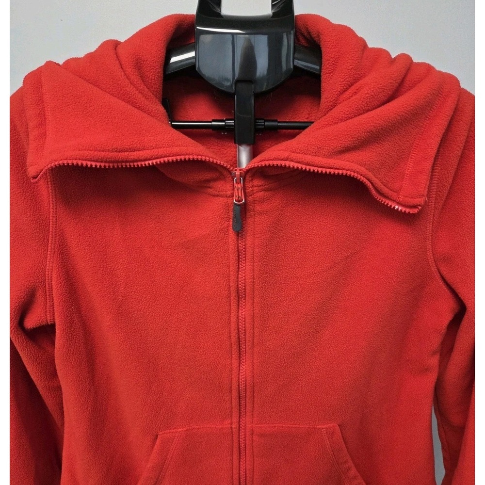 Calvin Klein Performance Women Fleece Jacket Full Zip Orange M Headphone Access